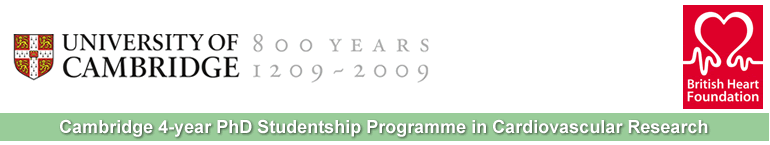 University of Cambridge, 4-year PhD Studentship Programme in Cardiovascular Research