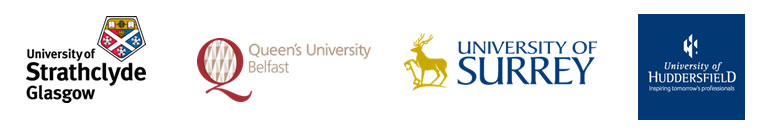 Universities of Strathclyde, Surrey & Huddersfield and Queen's University Belfast
