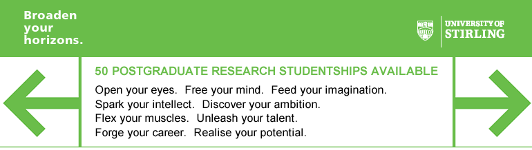 University of Stirling, 50 Postgraduate Research Studentships
