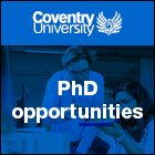 Coventry University Featured PhD Programmes